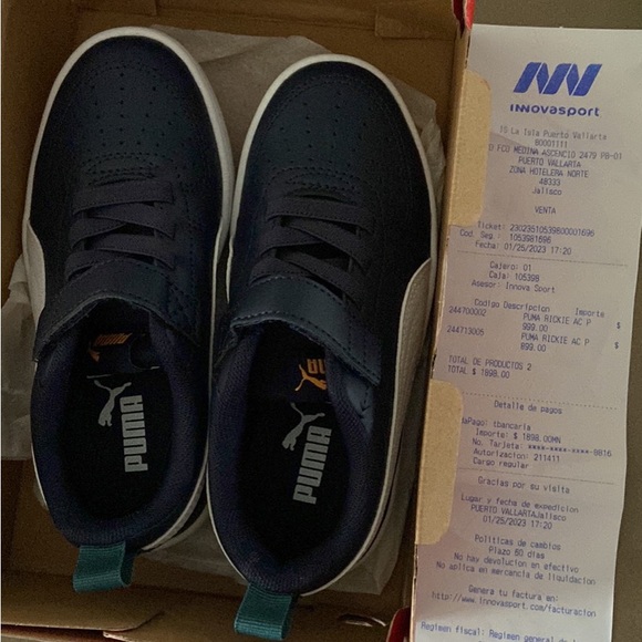 Kids (12.5) Blue Puma Rickie Tennis Shoe - Picture 4 of 5